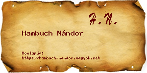 Hambuch Nándor névjegykártya
