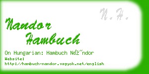 nandor hambuch business card